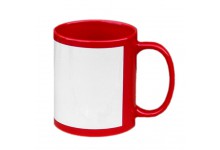 Mug std red with white patch